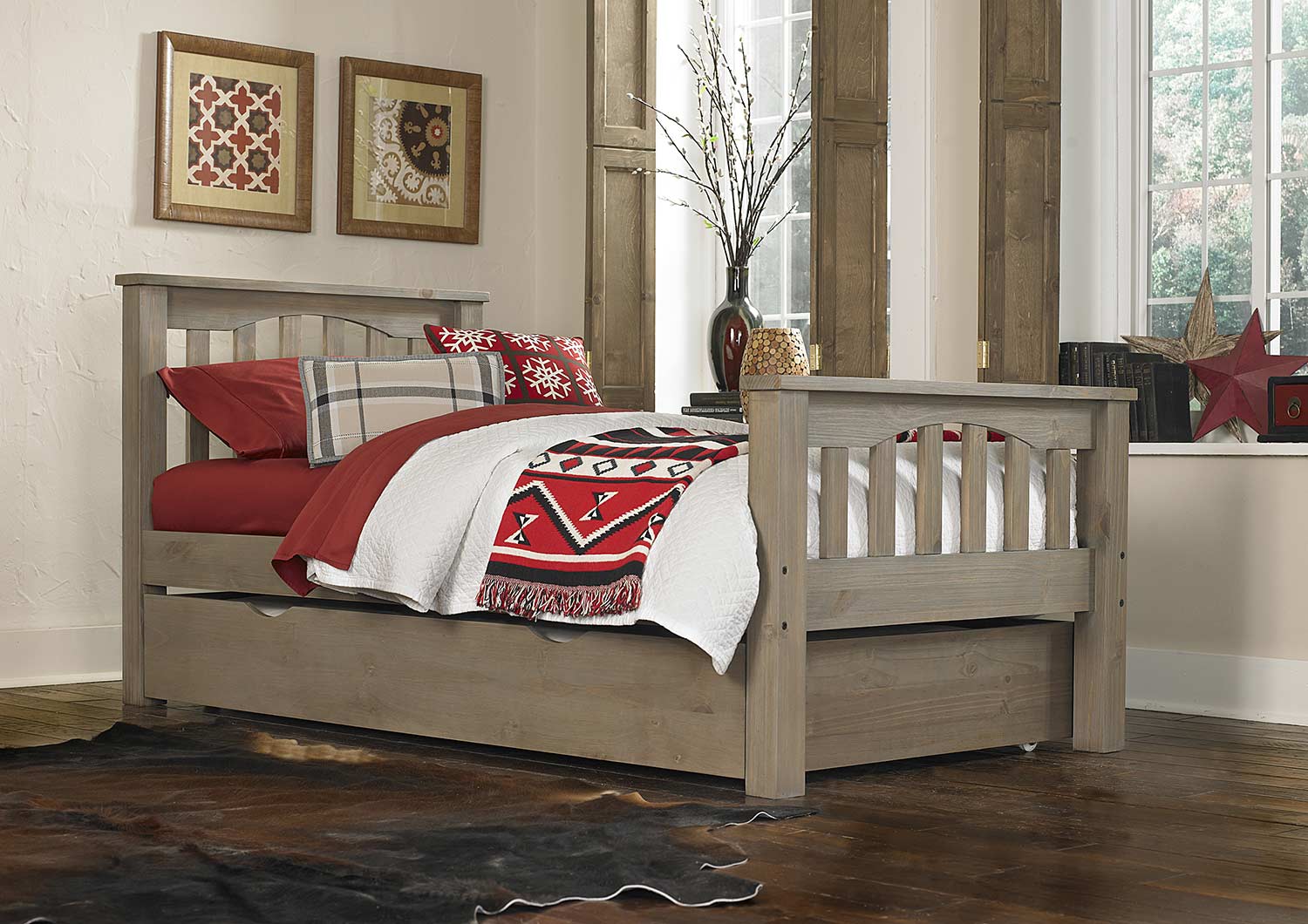 NE Kids Highlands Harper Bed With Trundle - Driftwood