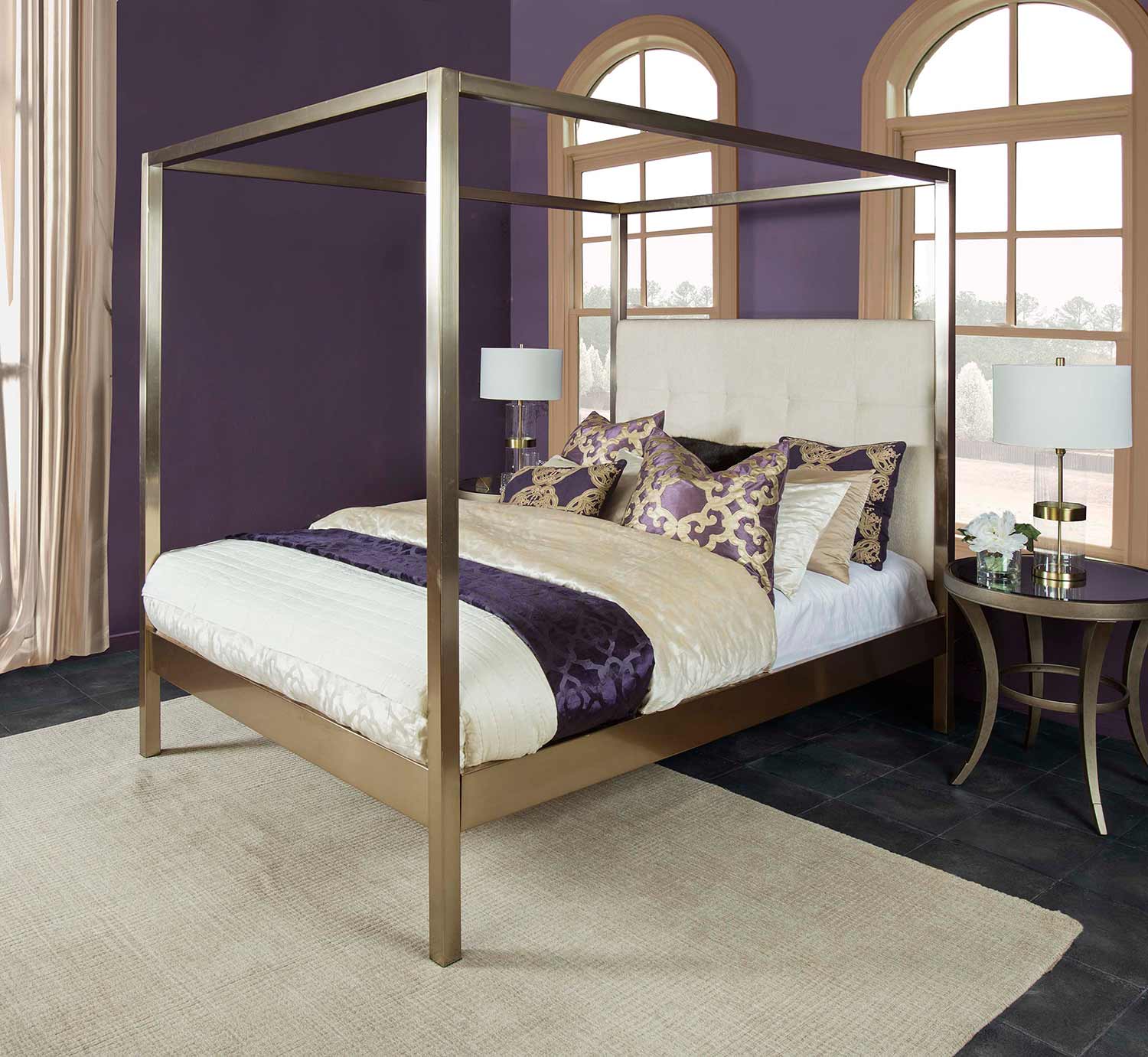 Hillsdale Bombay Upholstered Bed Linen Stone Fabric 1118BBed