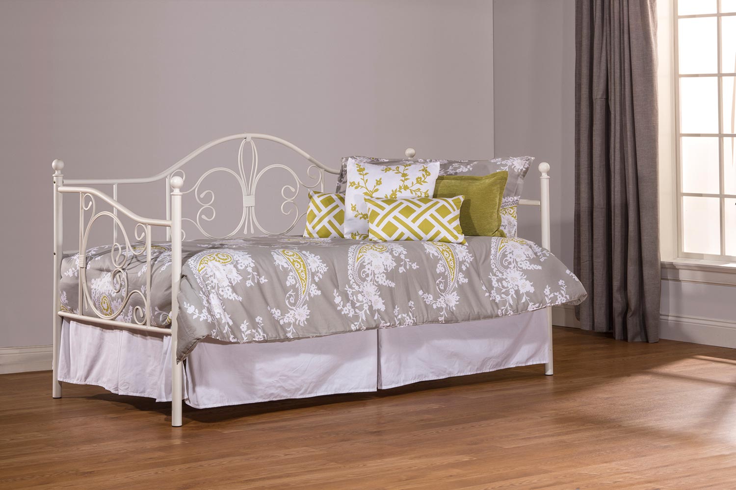 Hillsdale Ruby Daybed with Suspension Deck and Roll Out Trundle Unit - Textured White
