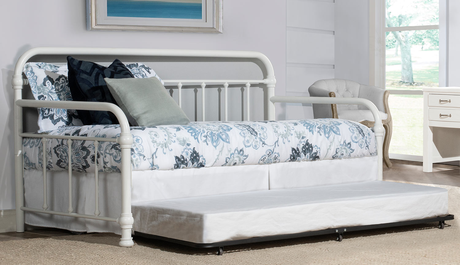 Hillsdale Kirkland Twin Daybed with Trundle - Soft White