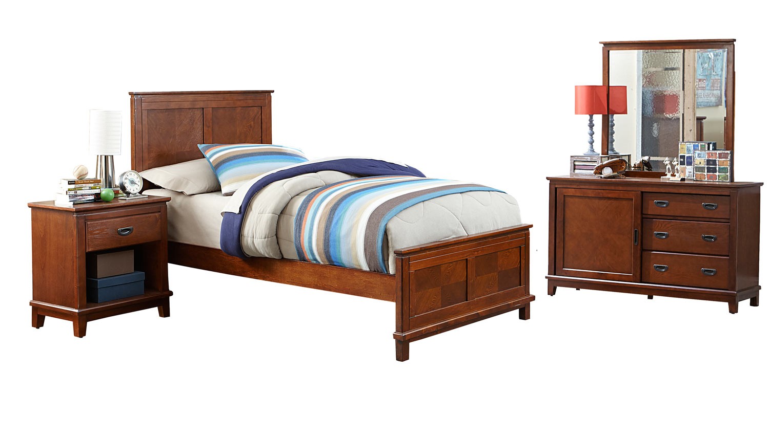 Hillsdale Bailey Panel Bedroom Set Mission Oak 1836BedSet