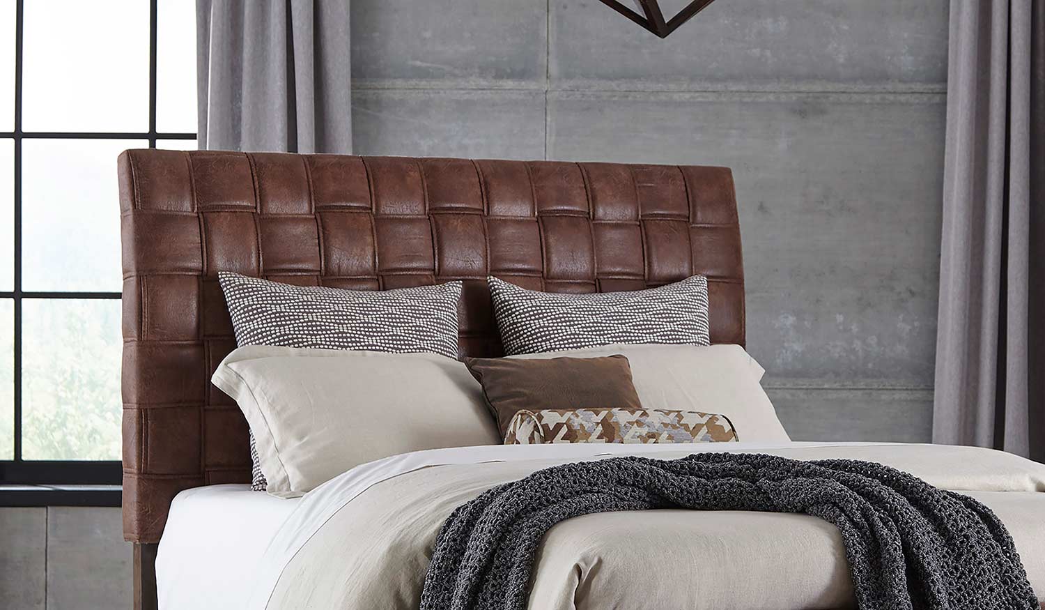 Hillsdale Riley Upholstered Headboard Light Brown Leatherette 2006HB