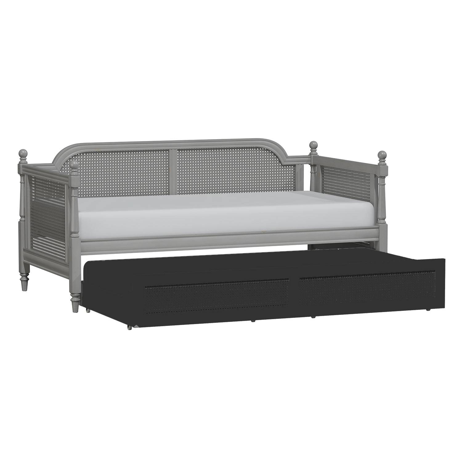 Hillsdale Melanie Wood and Cane Twin Daybed - French Gray