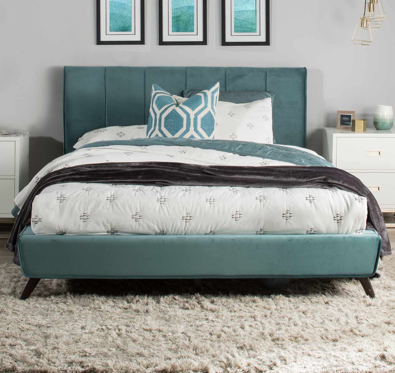 Hillsdale Aussie Platform Bed Teal Velvet 2334BQRBed