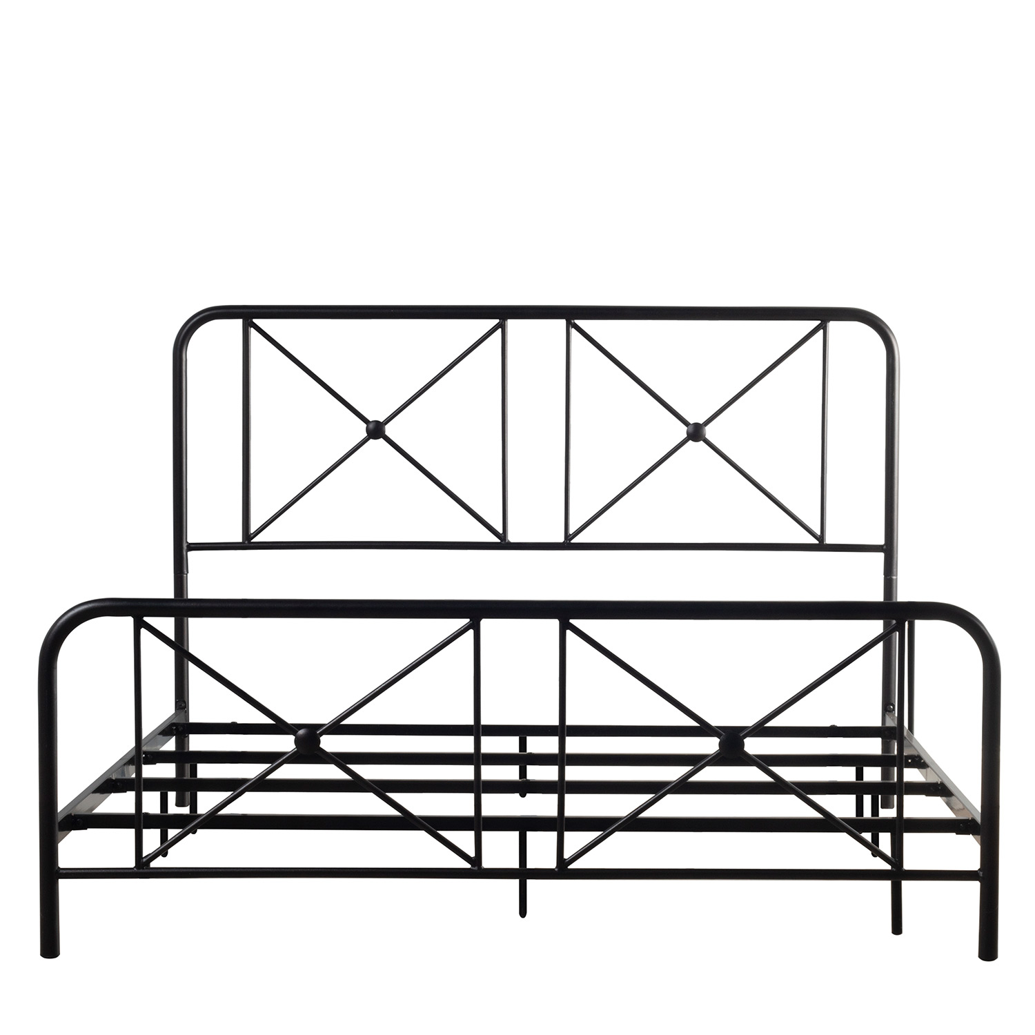 Hillsdale Williamsburg Metal Bed with Decorative Double X Design - Black