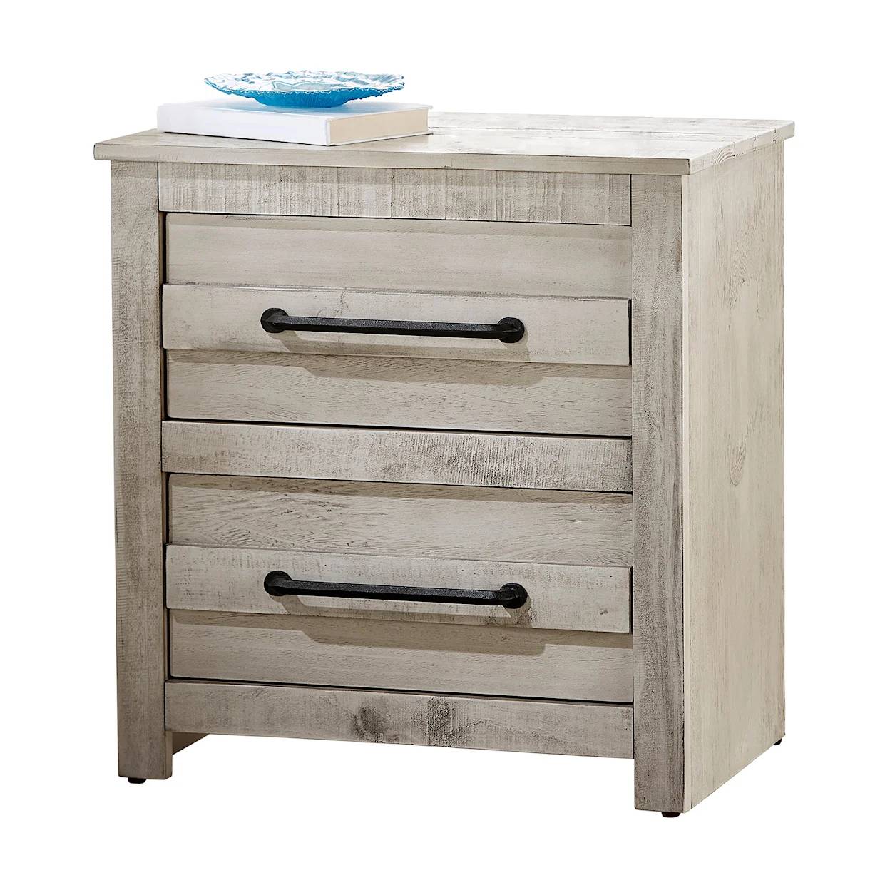 Hillsdale Villa 2-Drawer Nightstand with USB Port