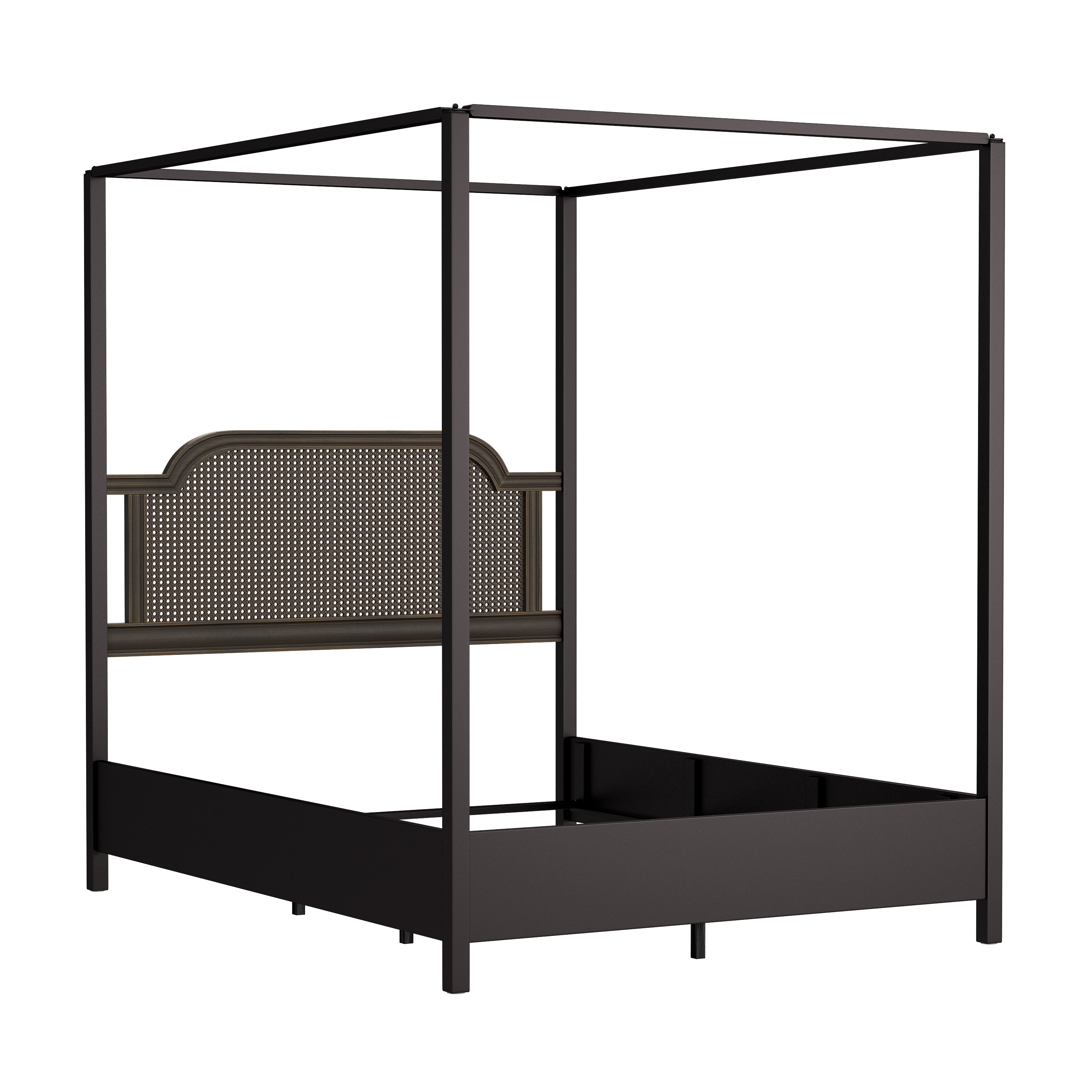 Hillsdale Melanie Wood and Metal Canopy Bed - Oiled Bronze