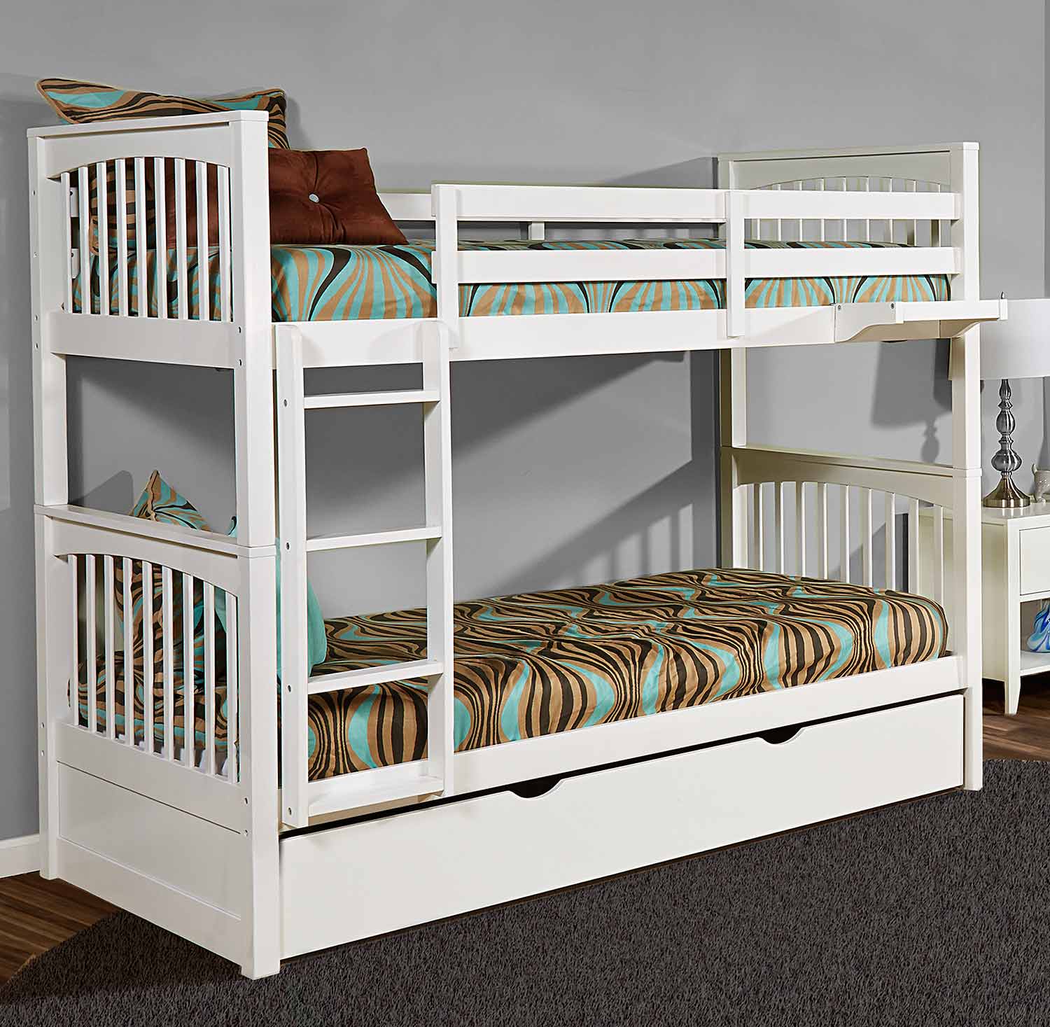 NE Kids Pulse Twin Over Twin Bunk With Trundle - White