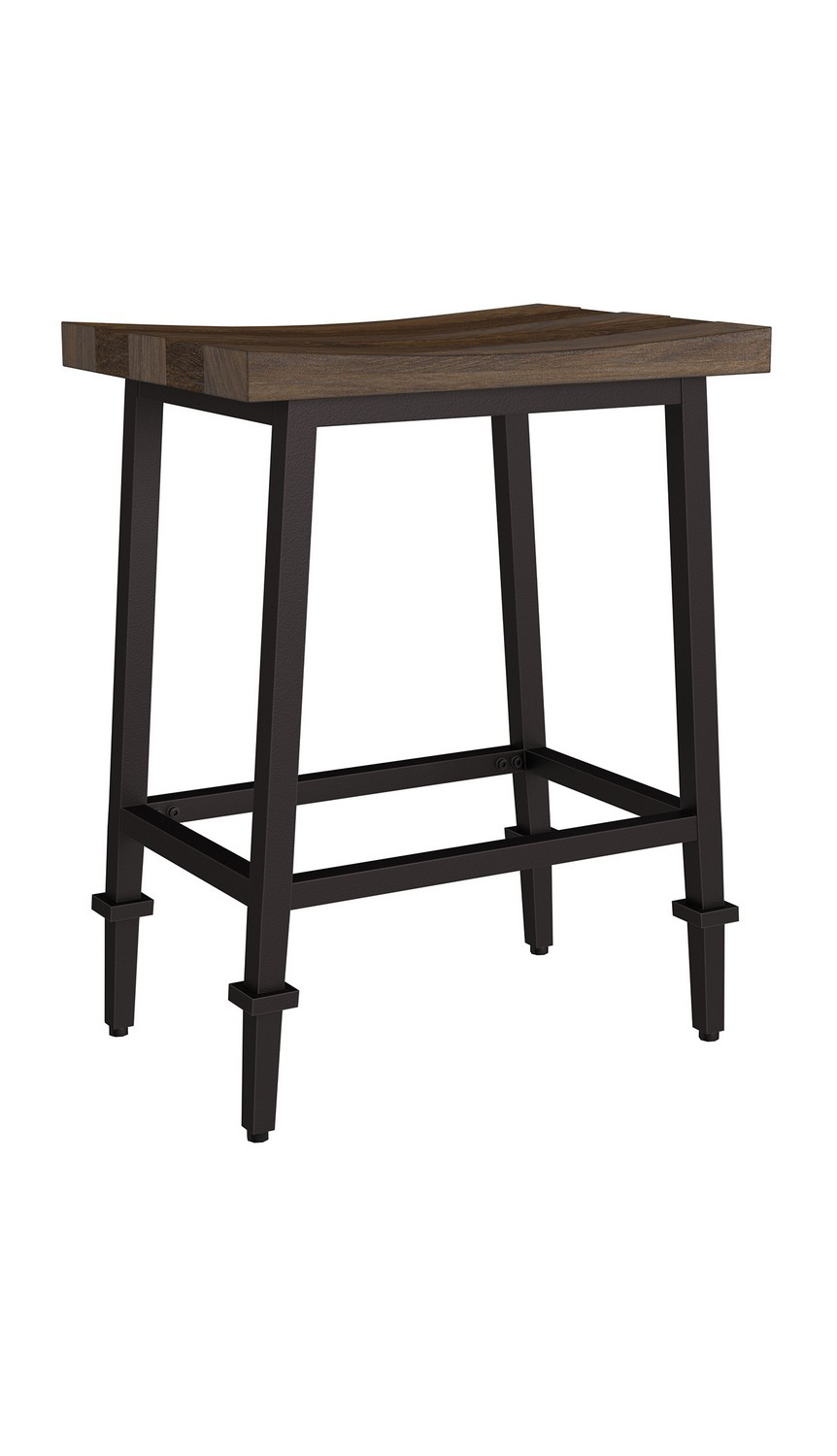 Hillsdale Trevino Metal Backless Counter Height Stool - Set of 2 - Distressed Walnut