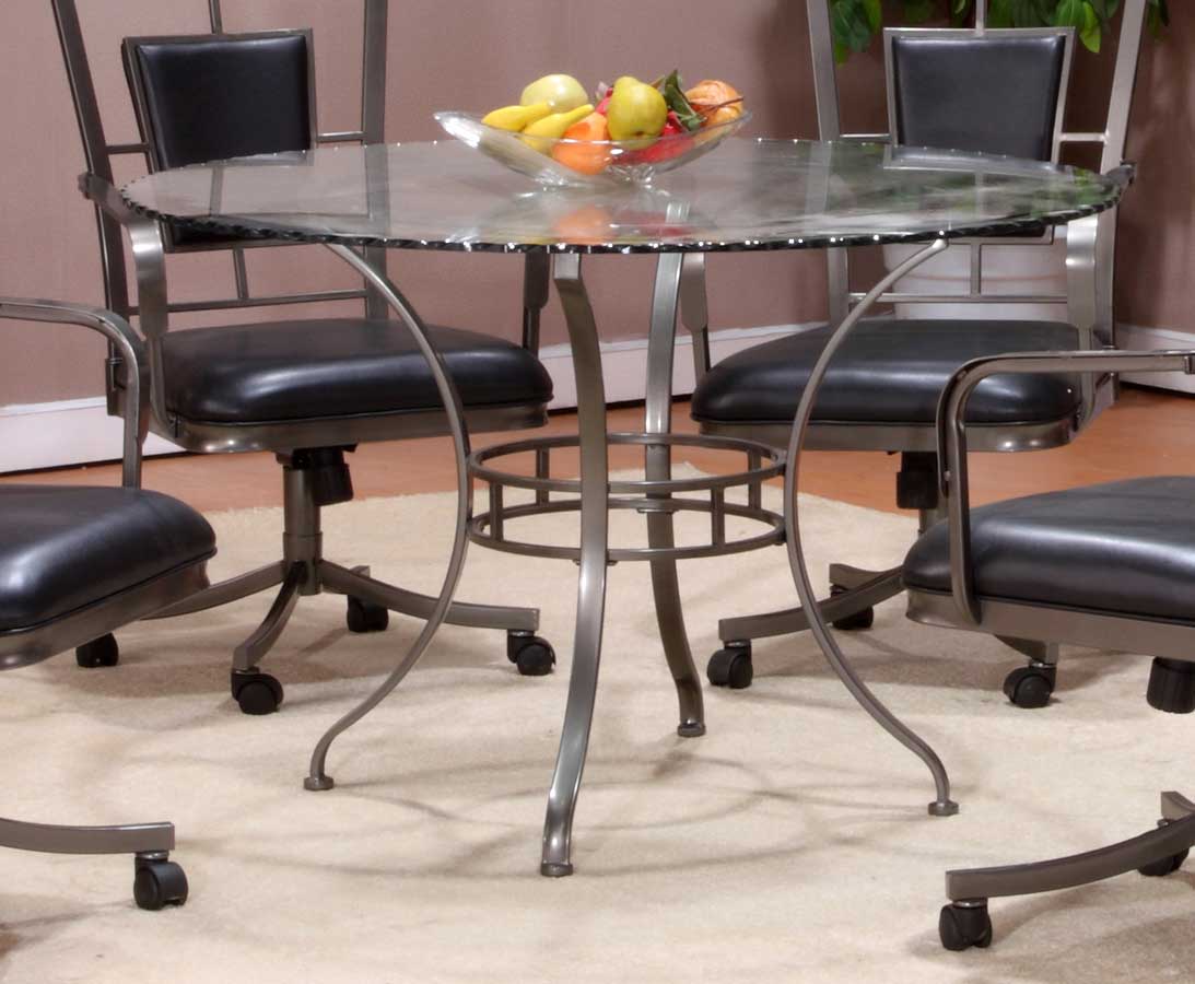 Hillsdale Auckland Round Glass Dining Table 4262810815