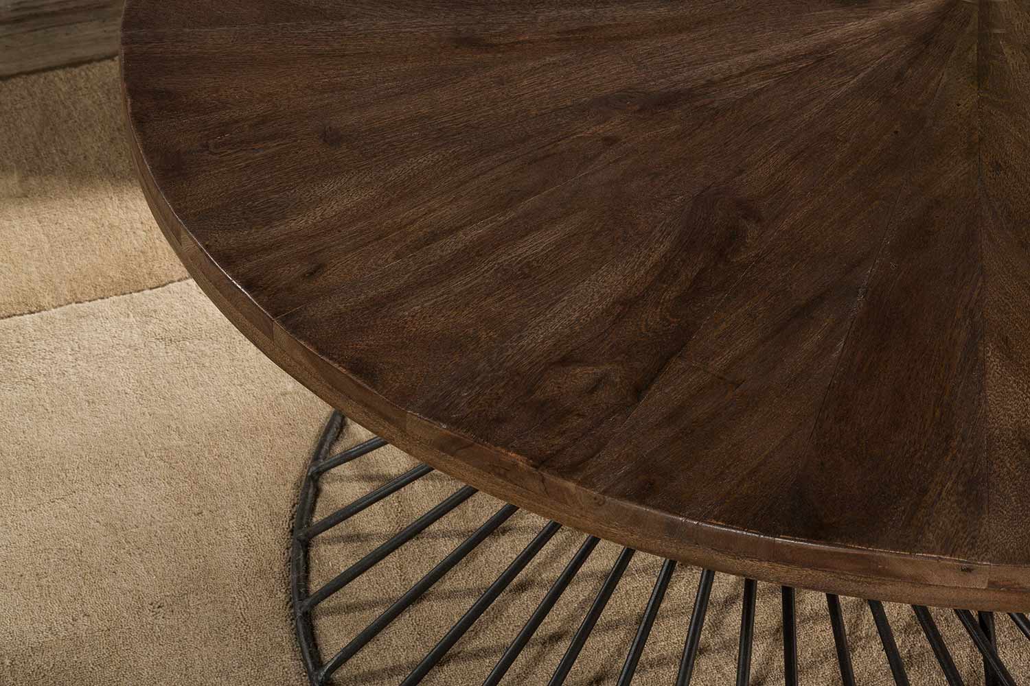 Hillsdale Kanister Coffee Table - Walnut Wood/Dark Pewter Metal