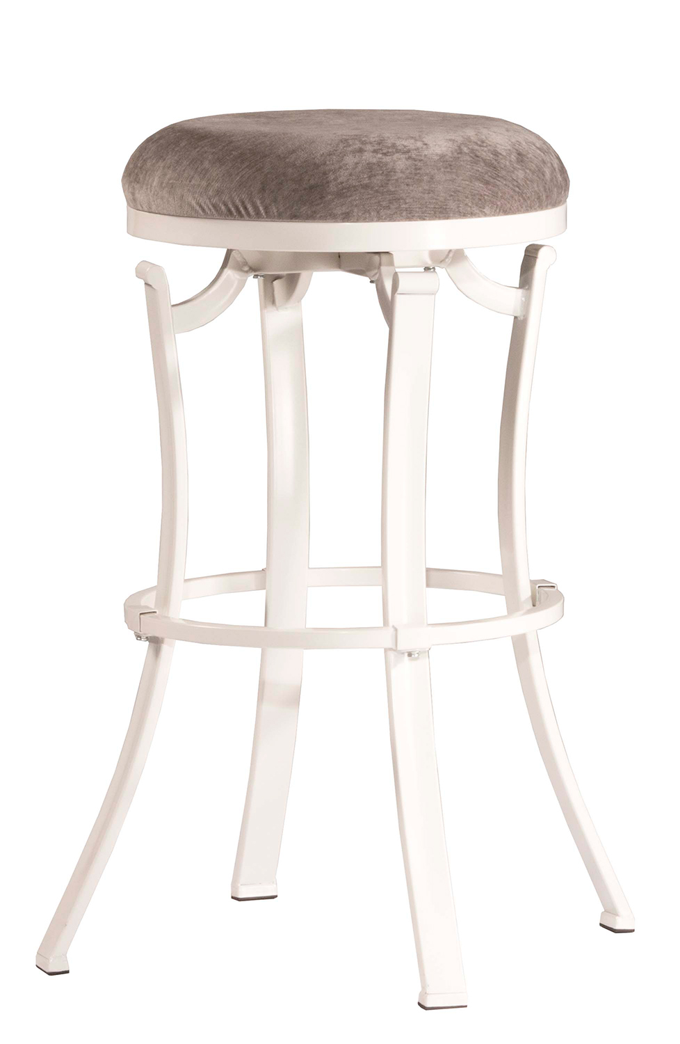 Hilale Kelford Swivel Backless Bar Stool White Paver Fabric Hilale Kelford Swivel Backless Bar Stool White Paver Fabric