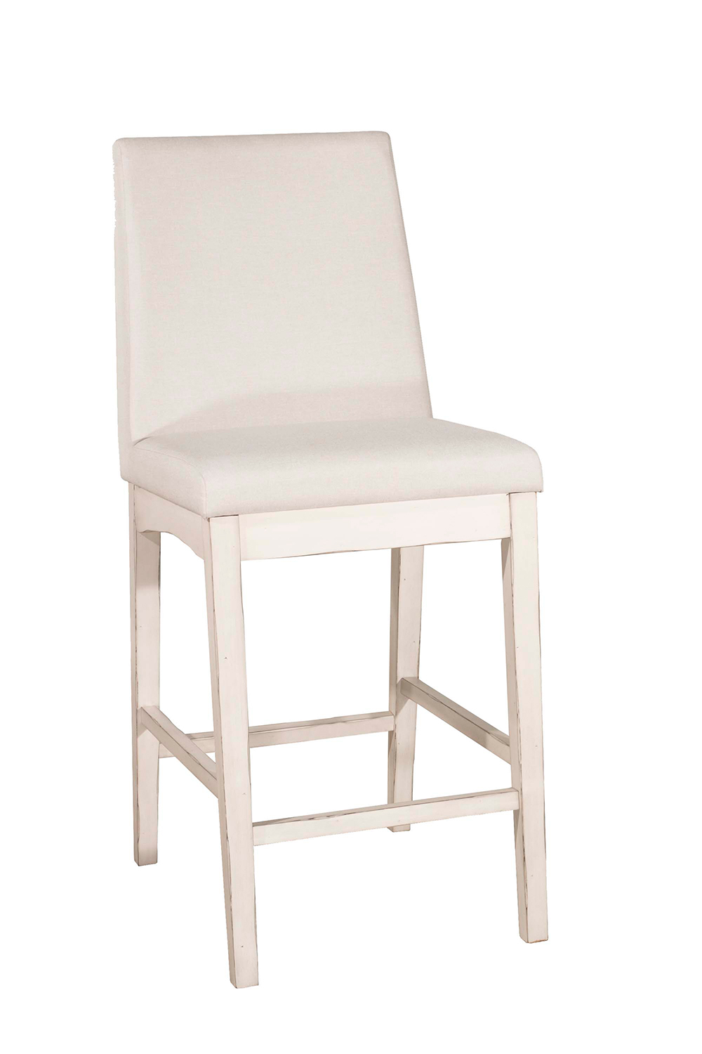 Hillsdale Clarion Non-Swivel Counter Height Stool - Sea White - Fog Fabric