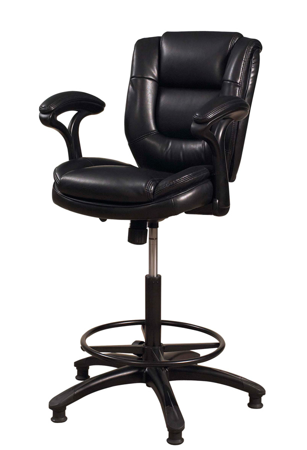 Hillsdale Dawson Upholstered Adjustable Back Stool - Black Vinyl Hillsdale Dawson Upholstered Adjustable Back Stool - Black Vinyl