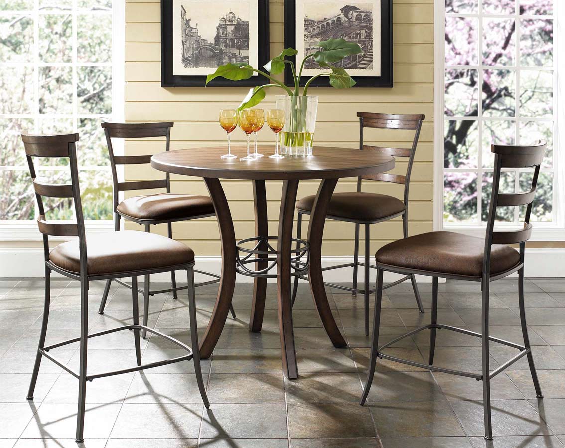 Hillsdale Cameron Counter Height Round Dining Set With Ladder Back Stool Hillsdale Cameron Counter Height Round Dining Set With Ladder Back Stool
