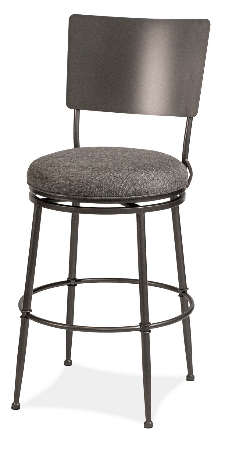 Hillsdale Towne Commercial Grade Metal Counter Height Swivel Stool - Charcoal