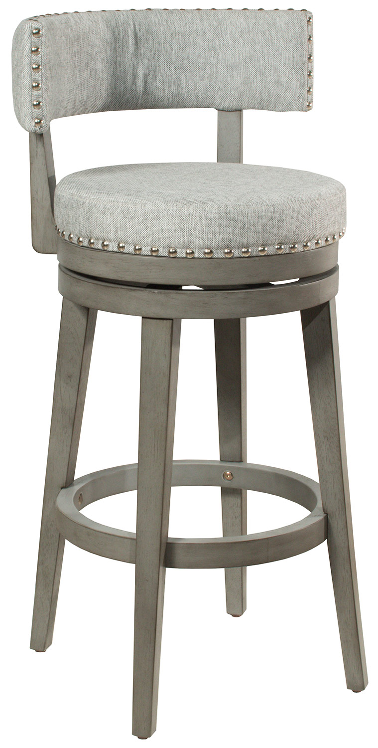 Hillsdale Lawton Wood Counter Height Swivel Stool - Antique Gray/Ash Gray Fabric