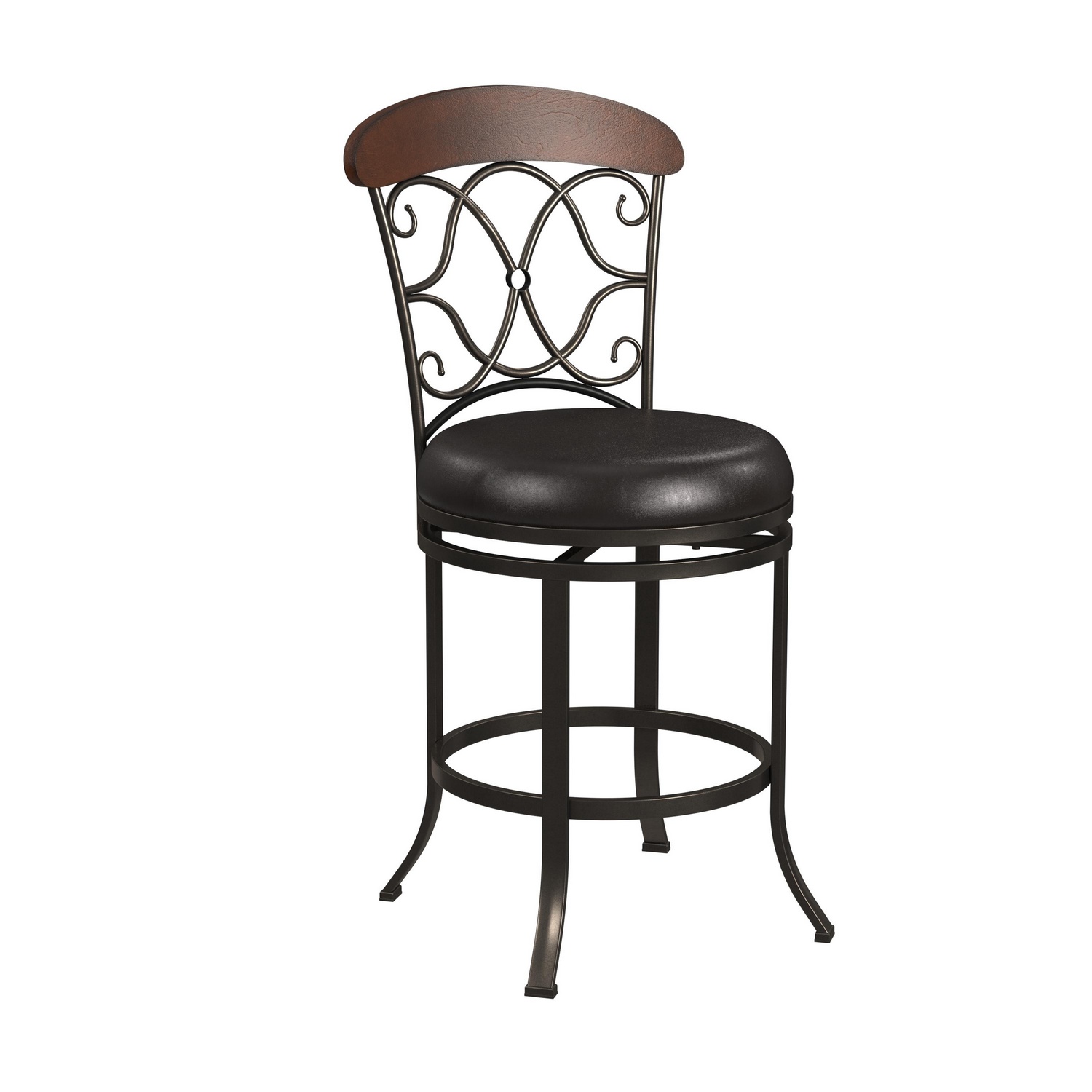 Hillsdale Dundee Commercial Grade Metal Counter Height Swivel Stool - Dark Coffee