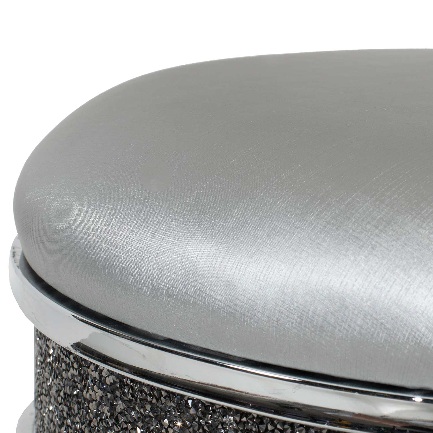 Hillsdale Roma Glam Backless Faux Diamond Cluster Vanity Stool - Chrome