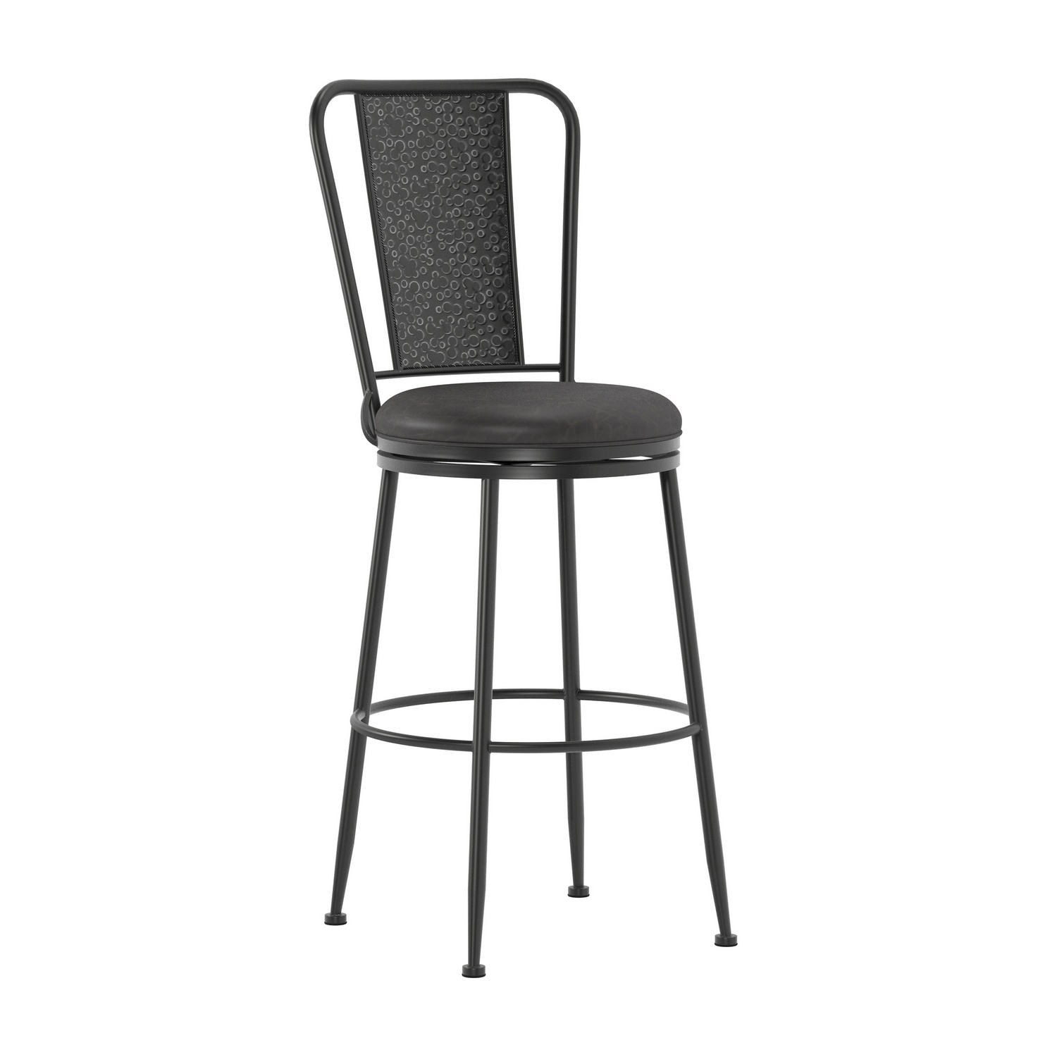 Hillsdale Inverness Commercial Grade Metal Bar Height Swivel Stool - Silver