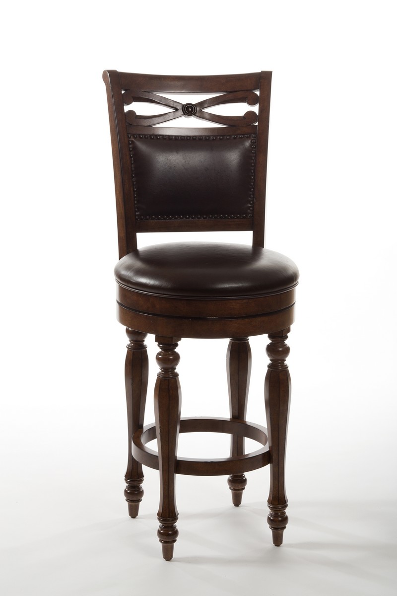 Hillsdale Hamilton Park Swivel Counter Stool with Upholstered Back - Brown PU 5388-827 