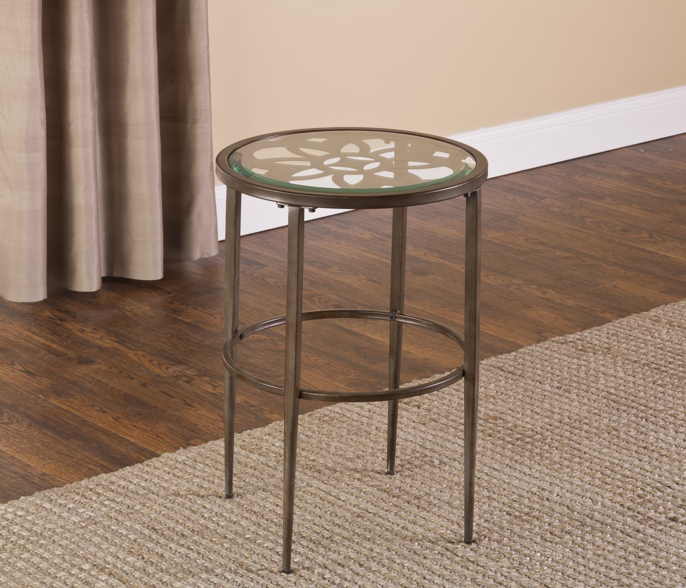 Hillsdale Marsala End Table - Gray with Brown Rub