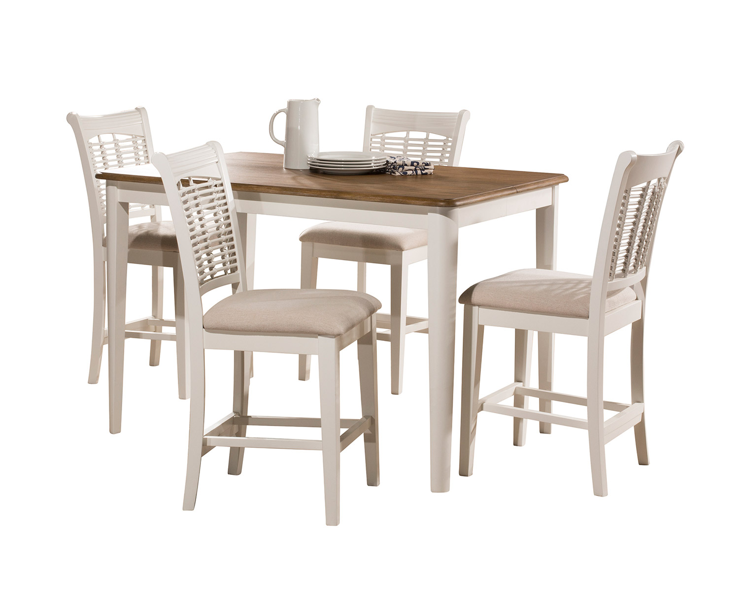 Hillsdale Bayberry 5-Piece Counter Height Dining Set - White/Driftwood ...