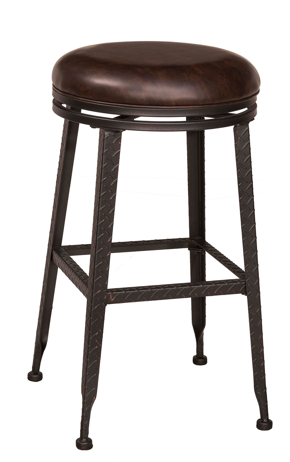 Hillsdale Hale Backless Swivel Counter Stool - Black/Copper Highlight ...