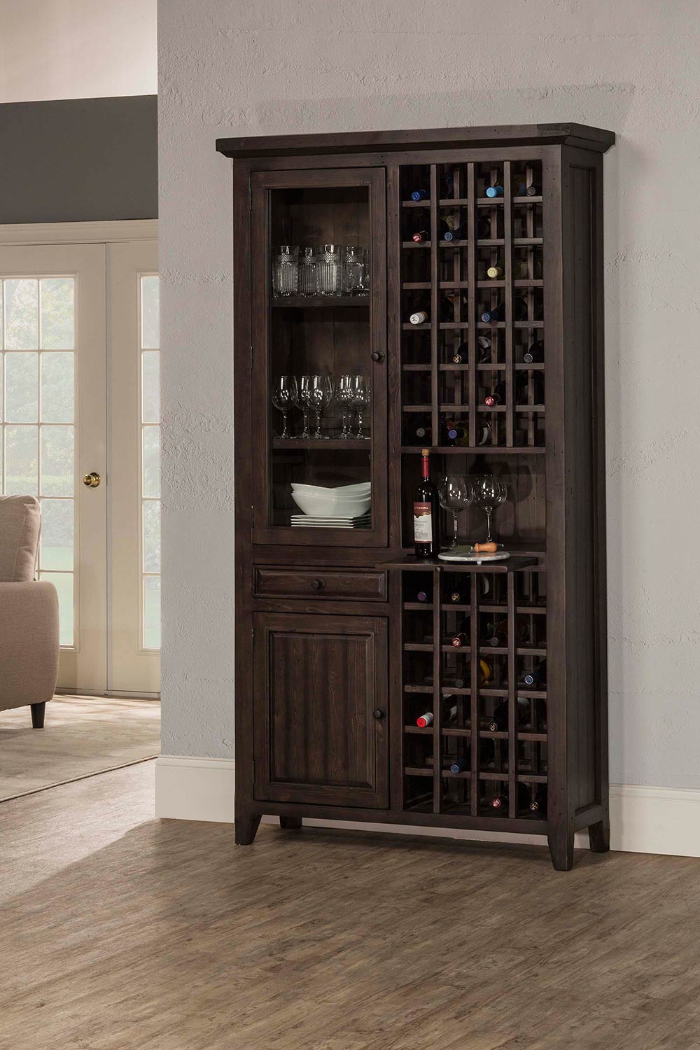Hillsdale Tuscan Retreat Tall Wine Storage Weathered Gray 5823949W