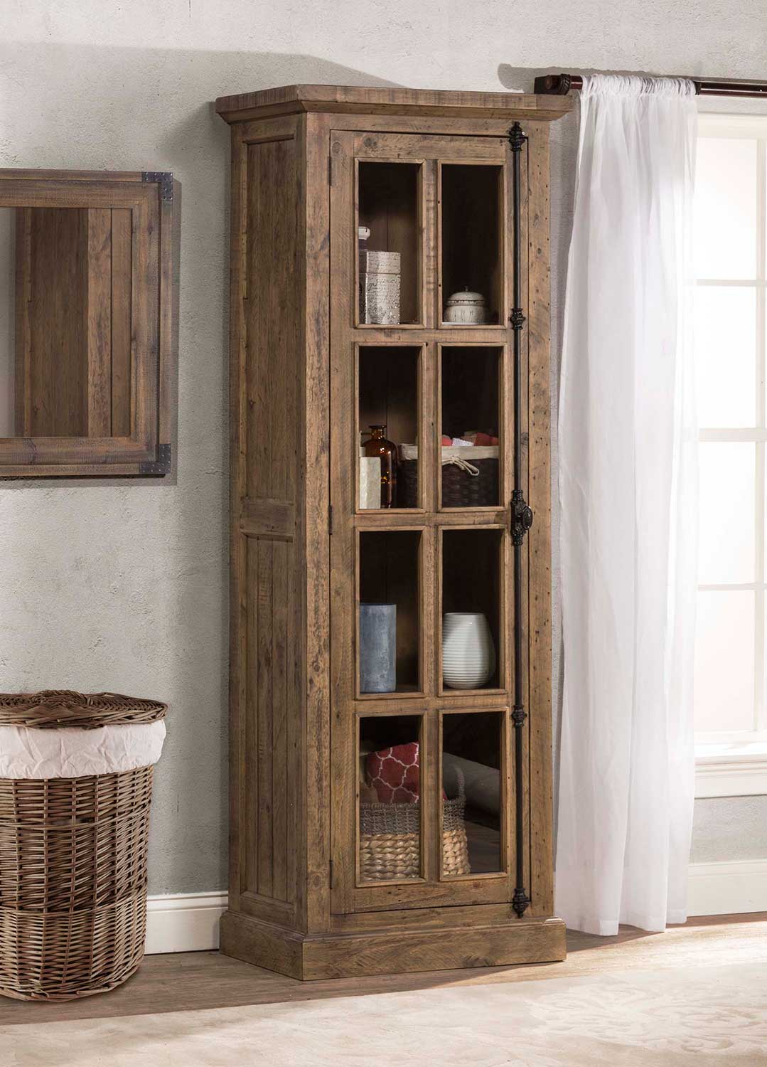 Hillsdale Tuscan Retreat Tall Single Door Cabinet - Aged Gray
