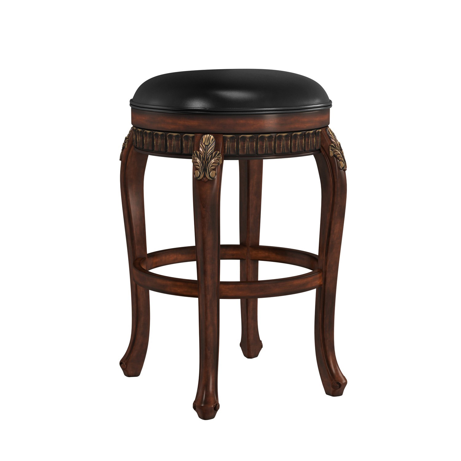 Hillsdale Fleur De Lis Swivel Wood Counter Stool Backless 62993