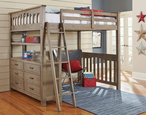 Highlands Loft Bed - Driftwood