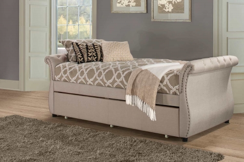 Hunter Backless Daybed with Trundle - Linen Sandstone
