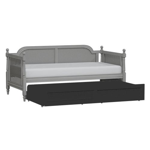 Melanie Wood and Cane Twin Daybed - French Gray