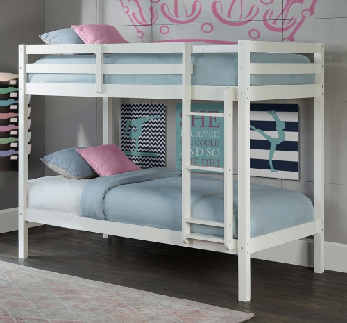 Caspian Twin Over Twin Bunk Bed - White