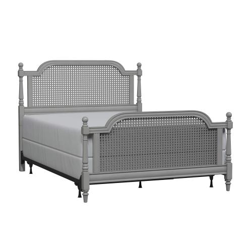 Melanie Wood and Cane Bed - French Gray