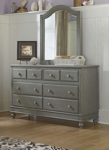 Lake House 8 Drawer Dresser with Mirror - Stone