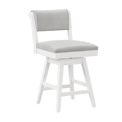 Clarion Wood and Upholstered Counter Height Swivel Stool - Sea White
