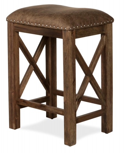 Willow Bend Wood Backless Counter Height Stool - Set of 2 - Antique Brown Walnut
