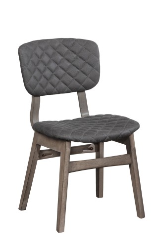Alden Bay Modern Diamond Stitch Dining Chair - Weathered Gray- Set of 2