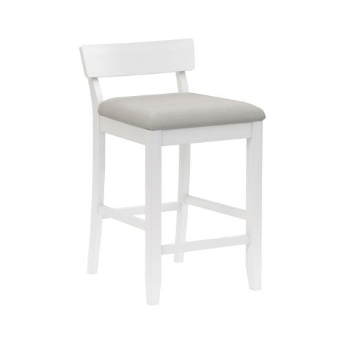 Warren Wood and Upholstered Counter Height Stool - Sea White