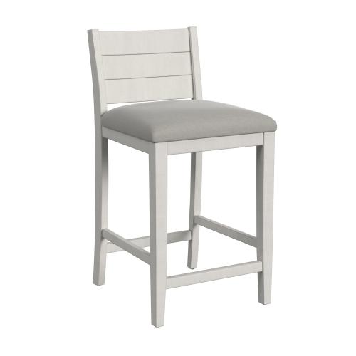 HILLSDALE Presque Isle Counter Stool - White Wood Swivel Stool 26in Height | Kitchen Island & Bar Seating