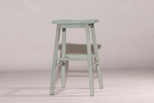 Moreno Non-Swivel Backless Counter Stool - Blue/Gray - Ecru Fabric