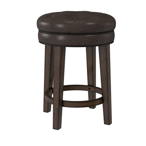 Krauss Backless Swivel Counter Stool - Gray Faux Leather