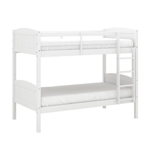 Alexis Wood Arch Twin Over Twin Bunk Bed - White