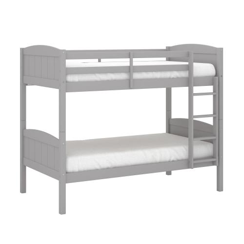 Alexis Wood Arch Twin Over Twin Bunk Bed - Gray